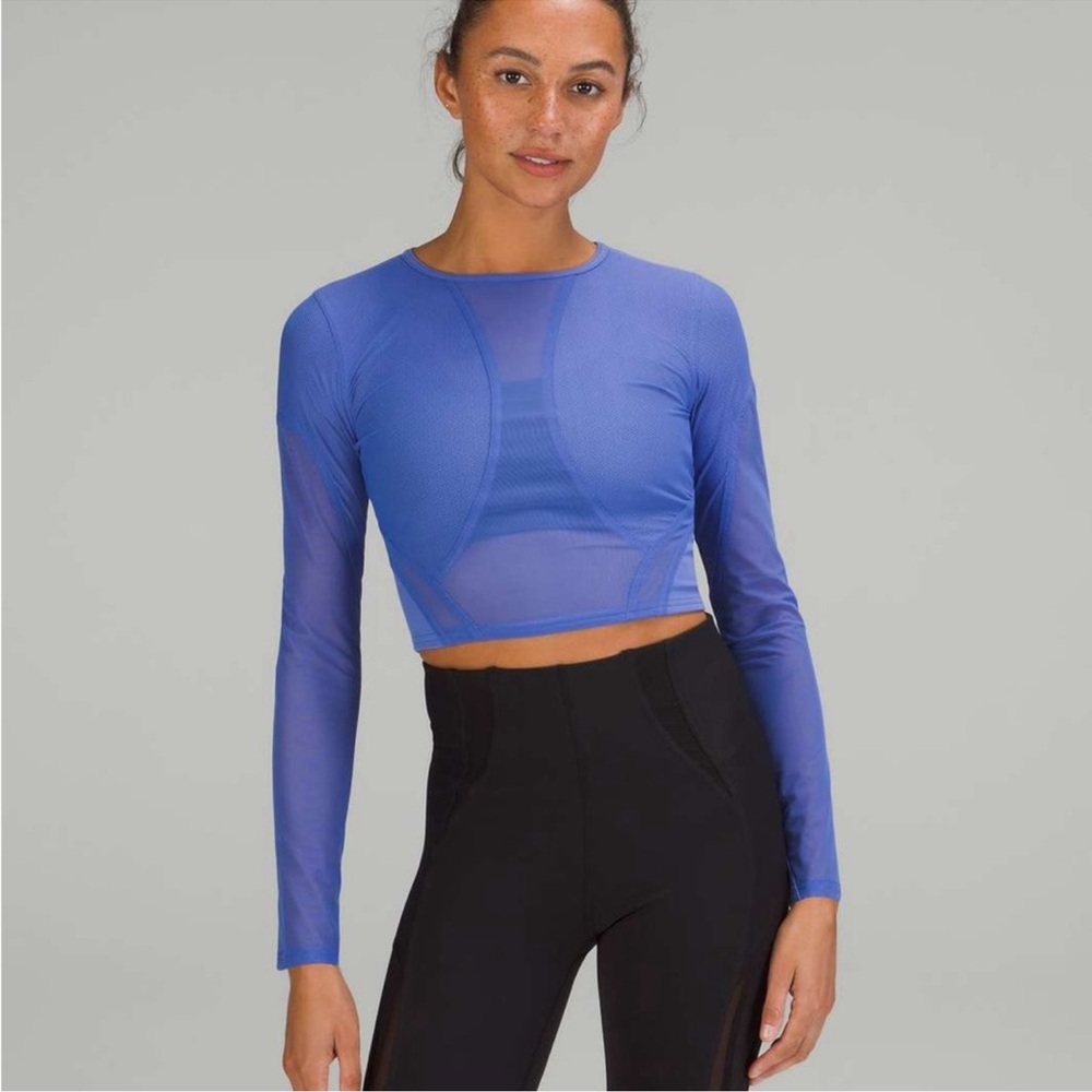 Lululemon Long Sleeve Mesh Crop Top